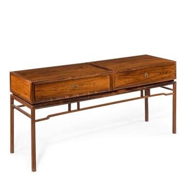 View full screen - View 1 of Lot 100. A ROSEWOOD LOW SIDE TABLE, MID-20TH CENTURY, IN THE MANNER OF FRITS HENNINGSEN.