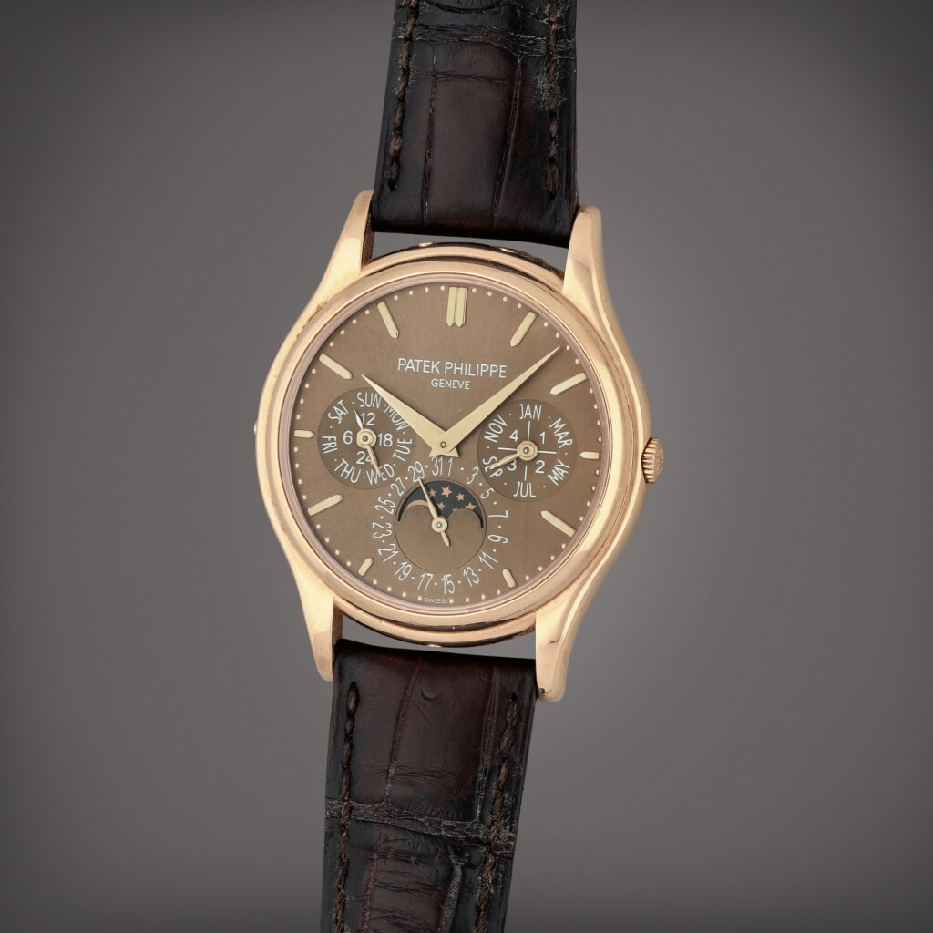 Voir en plein écran - Voir 1 du lot 31. Reference 5140R-001 | A pink gold perpetual calendar wristwatch with moon phases and leap year indication | Circa 2011 | 百達翡麗 | 型號5140R-001 | 粉紅金萬年曆腕錶備月相及閏年顯示,製作年份約2011.
