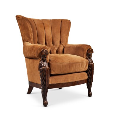 View full screen - View 1 of Lot 482. A Viennese Upholstered Mahogany Armchair, Circa 1820.