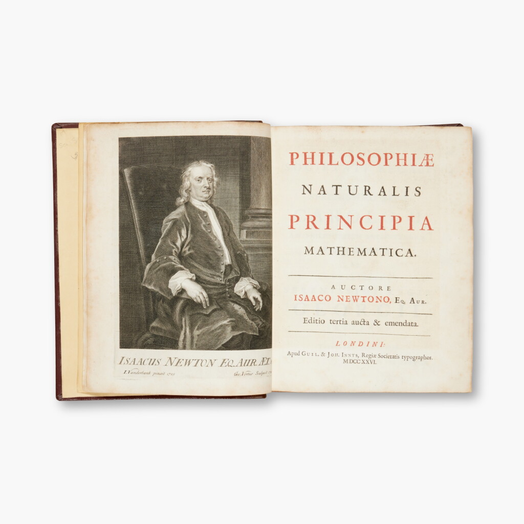View full screen - View 1 of Lot 113. Newton, Isaac, Sir | Philosophiae naturalis principia mathematica, London, 1726, third edition, the definitive text as revised by the author.