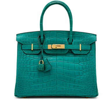 Voir en plein écran - Voir 1 du lot 14. Malachite Matte Alligator Birkin 30 Gold Hardware, 2017.