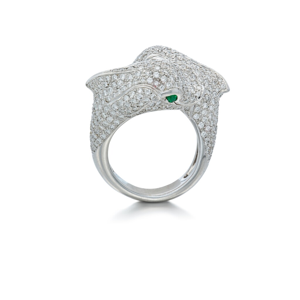View full screen - View 1 of Lot 181. Diamond and Emerald Ring, France.