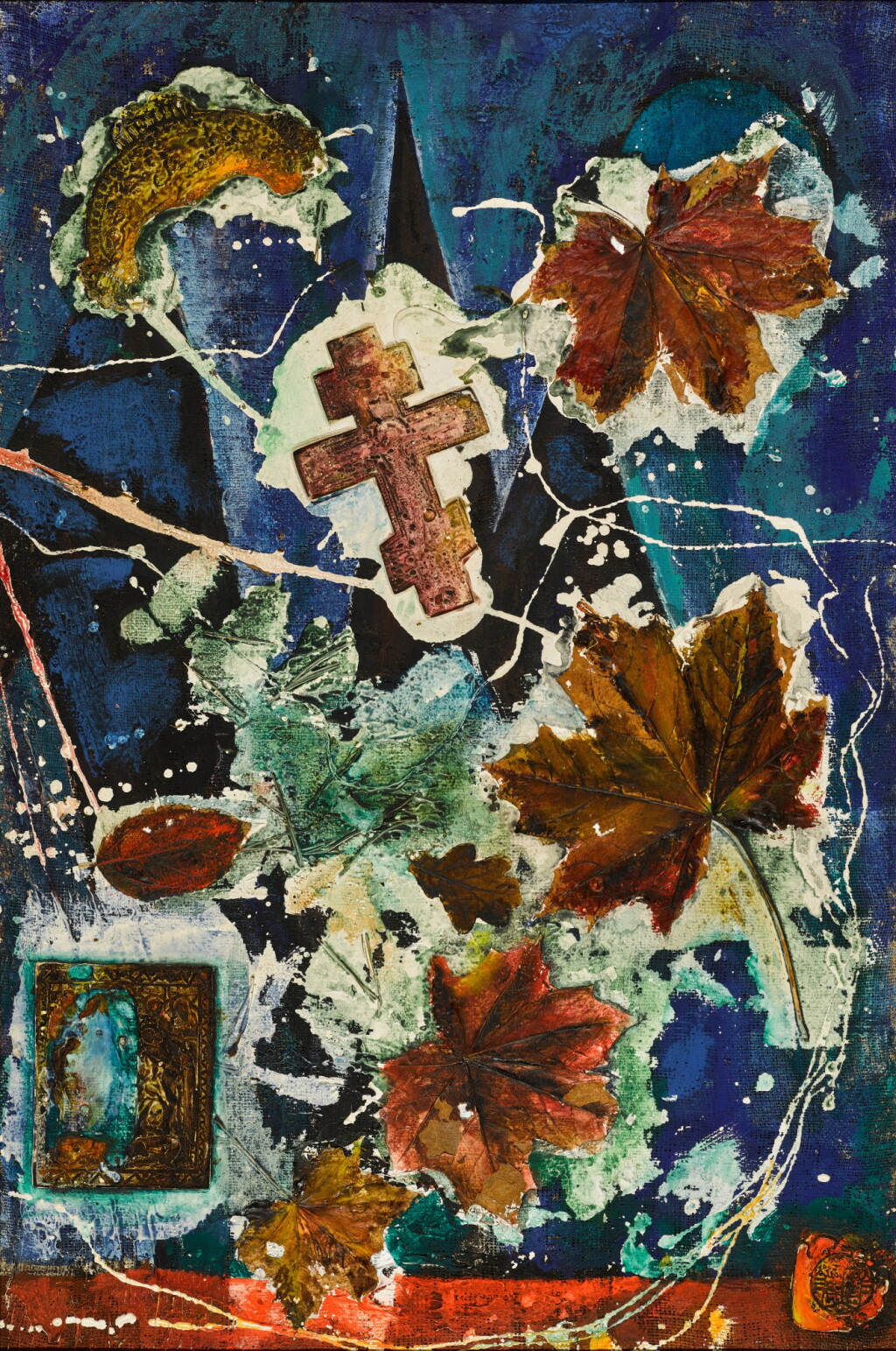 View full screen - View 1 of Lot 81. Composition with Leaves and Cross.