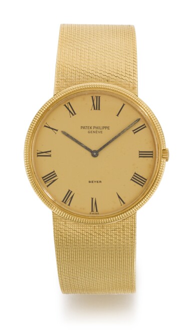 View full screen - View 1 of Lot 50. PATEK PHILIPPE | CALATRAVA, BEYER, REFERENCE 3588/1, YELLOW GOLD BRACELET WATCH, MADE IN 1972.