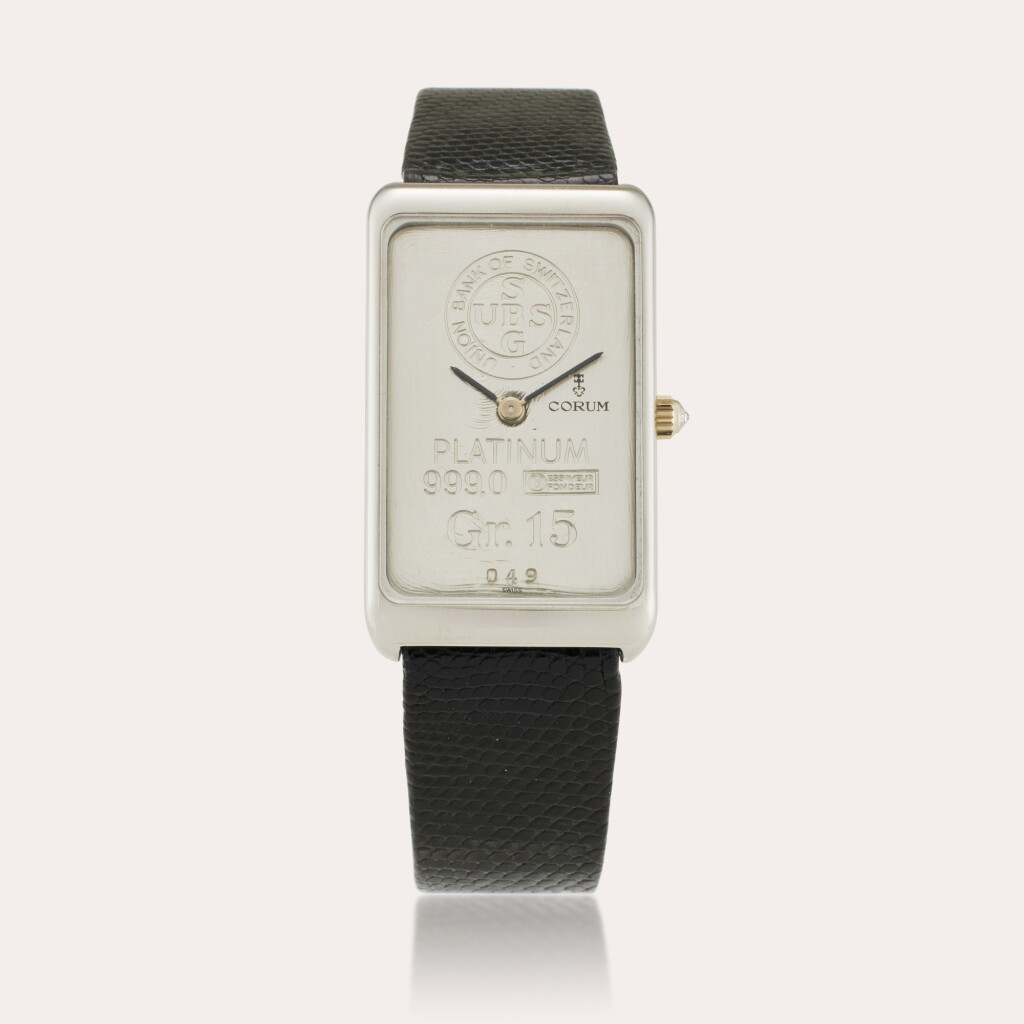 View full screen - View 1 of Lot 210. Reference 55400 | A platinum wristwatch, Circa 1985.