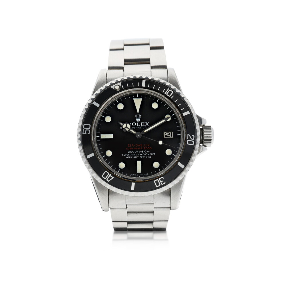 View full screen - View 1 of Lot 87. ROLEX | REFERENCE 1665 DOUBLE RED SEA DWELLER A STAINLESS STEEL AUTOMATIC WRISTWATCH WITH DATE AND BRACELET, CIRCA 1972.