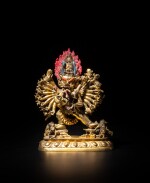 A gilt-bronze figure of Vajrabhairava, Qing dynasty, 18th - 19th century | 清十八至十九世紀 鎏金銅怖畏金剛立像