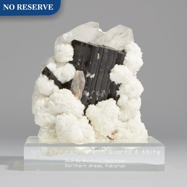 View full screen - View 1 of Lot 163. Schorl Tourmaline with Quartz and Albite.