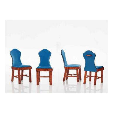 View full screen - View 1 of Lot 242. Set of Four Keyhole Chairs.