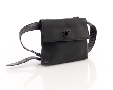 View full screen - View 1 of Lot 49. Black leather belt bag.