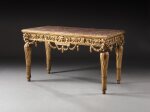 A giltwood console, Genoa or Novara, late 18th century | Console en bois doré, travail génois ou Novara, fin du XVIIIe siècle