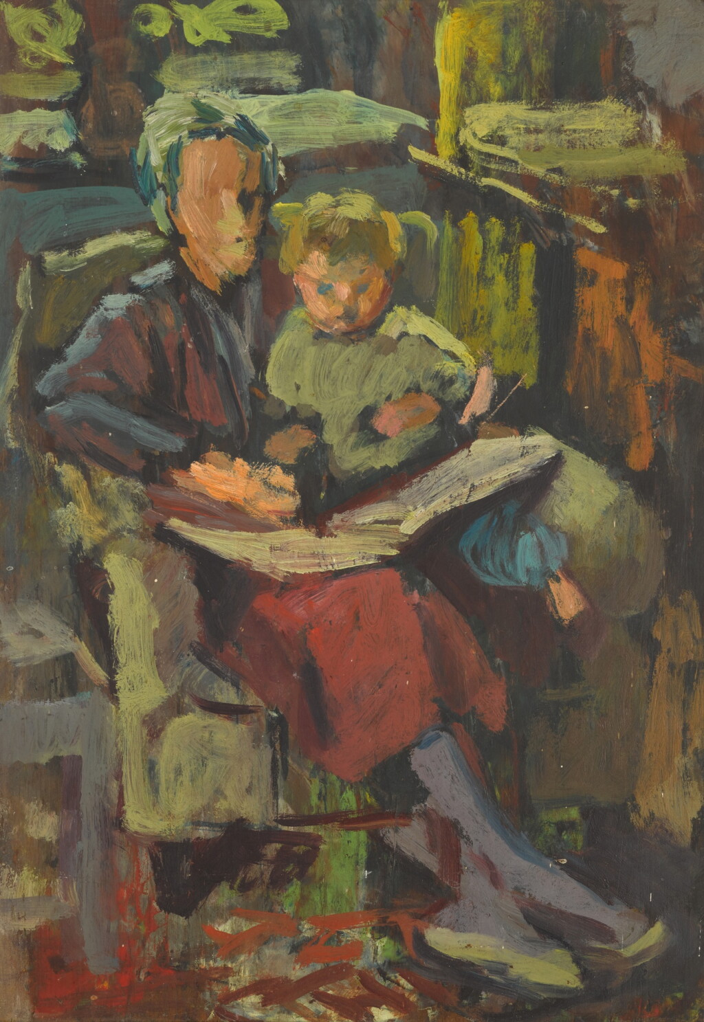 View full screen - View 1 of Lot 681. Portrait of Vanessa Bell with Julian Bell.