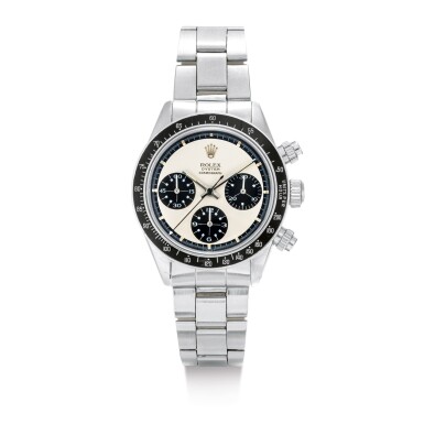 View full screen - View 1 of Lot 2138. ROLEX | COSMOGRAPH DAYTONA 'PANDA', REFERENCE 6263, A STAINLESS STEEL CHRONOGRAPH WRISTWATCH WITH BRACELET, CIRCA 1972 | 勞力士 | "Cosmograph Daytona ""Panda"" 型號6263 精鋼計時鏈帶腕錶,錶殼編號3048273,約1972年製".