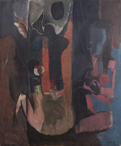 View full screen - View 1 of Lot 554. Jeunes filles jouant aux cartes, 1933 .