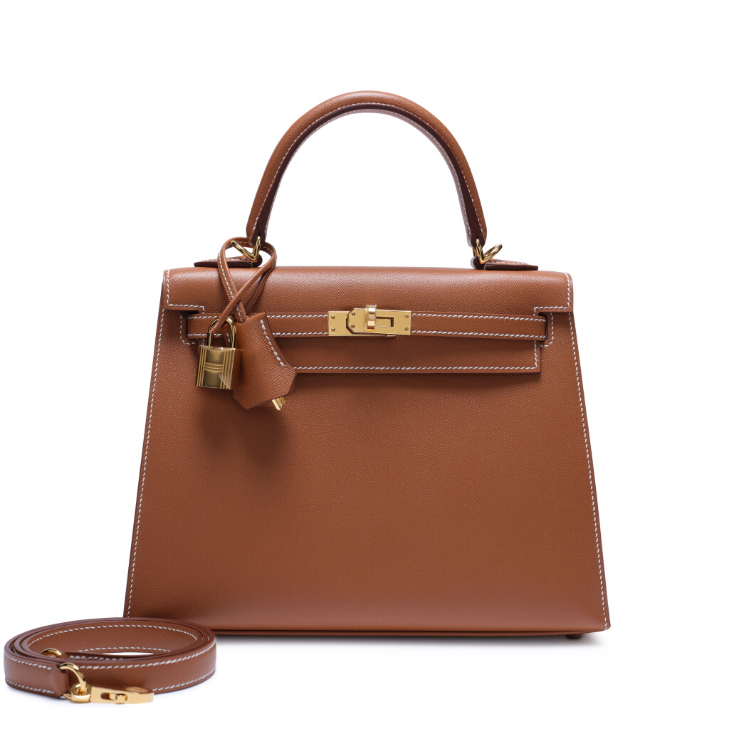 View full screen - View 1 of Lot 104. Gold Madame Kelly 25 Sellier Gold Hardware, 2025.