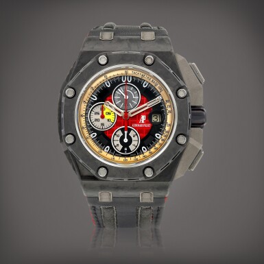 View full screen - View 1 of Lot 784. Royal Oak Offshore Grand Prix, Reference 26290IO.OO.A001VE.01 | A limited edition ceramic, forged carbon and titanium chronograph wristwatch with date, Circa 2010 | 愛彼 | 皇家橡樹離岸型系列 Grand Prix 型號26290IO.OO.A001VE.01 | 限量版陶瓷、鍛碳及鈦金屬計時腕錶,備日期顯示,約2010年製.