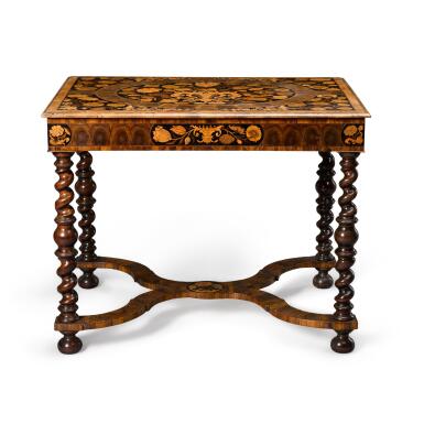 View full screen - View 1 of Lot 18. A William and Mary floral marquetry walnut centre table.