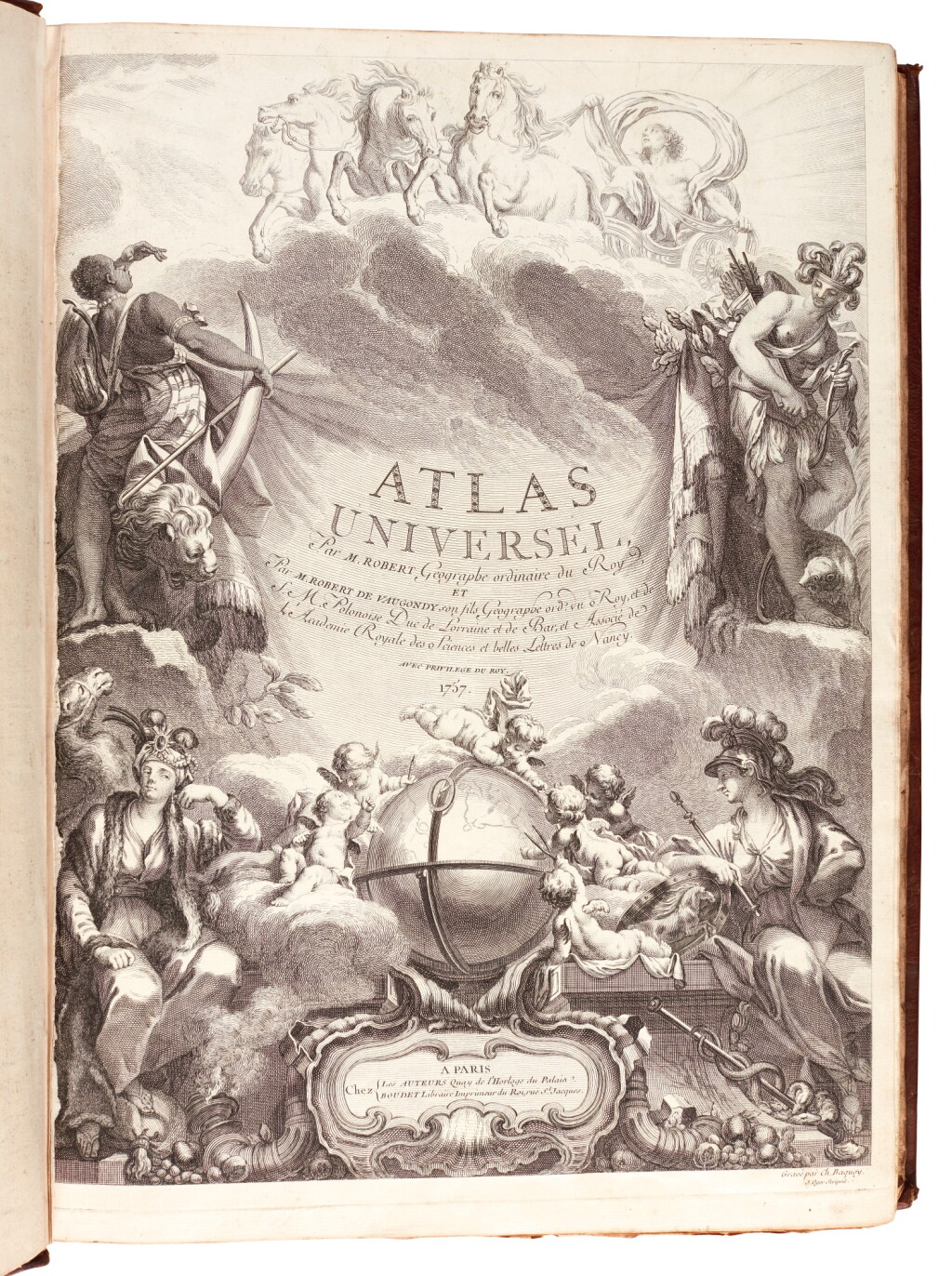 View full screen - View 1 of Lot 340. Robert de Vaugondy. Atlas Universel. 1757.