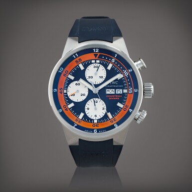 View full screen - View 1 of Lot 696. Aquatimer Chronograph Cousteau Divers, reference 378101 Montre bracelet chronographe en acier avec jour et date | Stainless steel chronograph wristwatch with day and date Vers 2007 | Circa 2007.