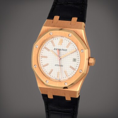 View full screen - View 1 of Lot 349. Royal Oak, Reference 15300OR.OO.D0388CR.02 | A pink gold wristwatch with date | Circa 2008.