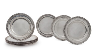 View full screen - View 1 of Lot 229. The Chesterfield Service: A Set of Eight George I Ambassadorial Silver Serving Dishes, David Willaume, London, 1726-27.