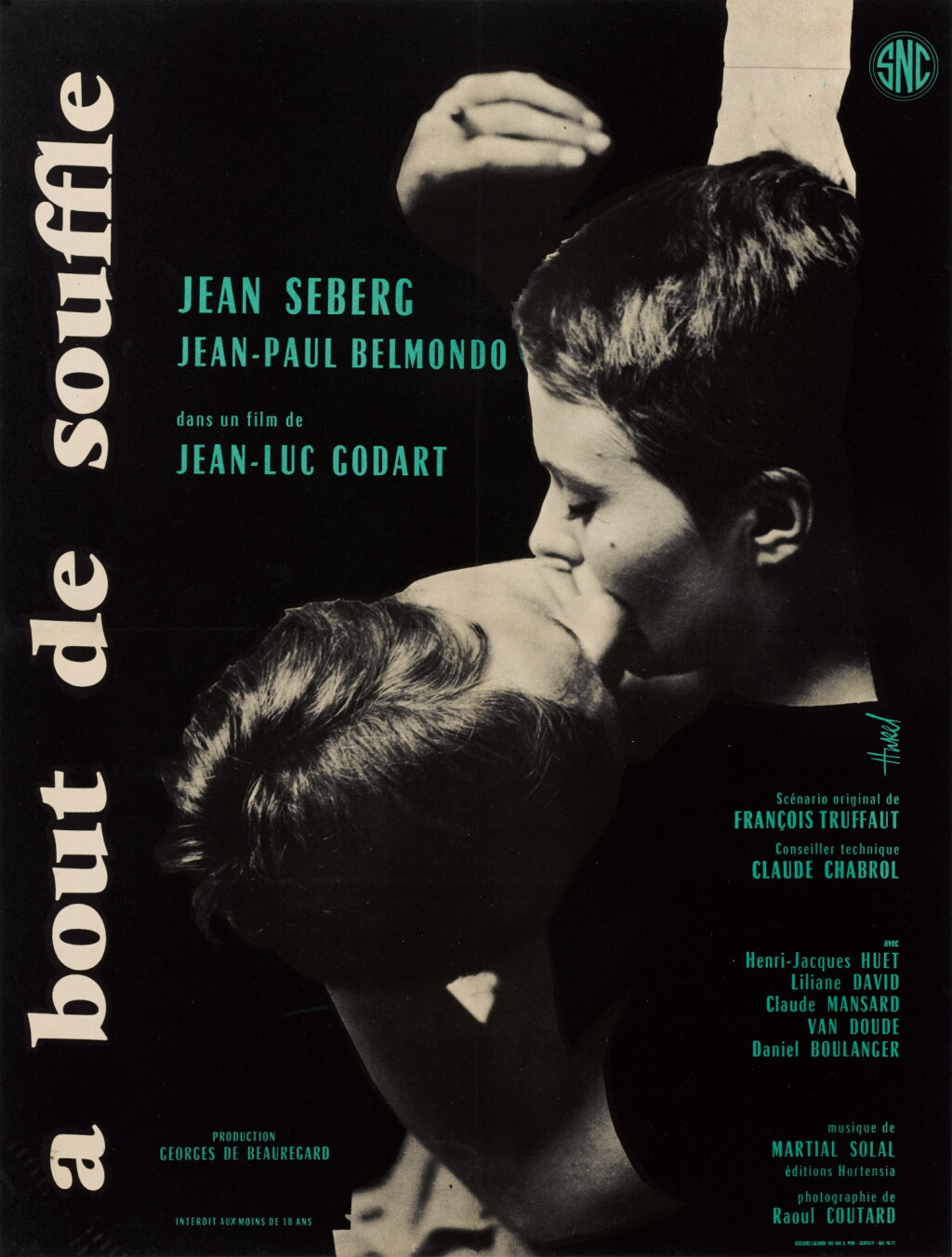 View full screen - View 1 of Lot 73. A Bout de Souffle/ Breathless (1959), poster, misprint 'Godart', French.