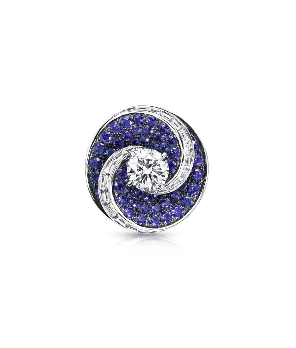 View full screen - View 1 of Lot 44. GRAFF | DIAMOND AND SAPPHIRE 'DOUBLE SWIRL' RING 格拉夫 | 鑽石配藍寶石「Double Swirl」戒指.