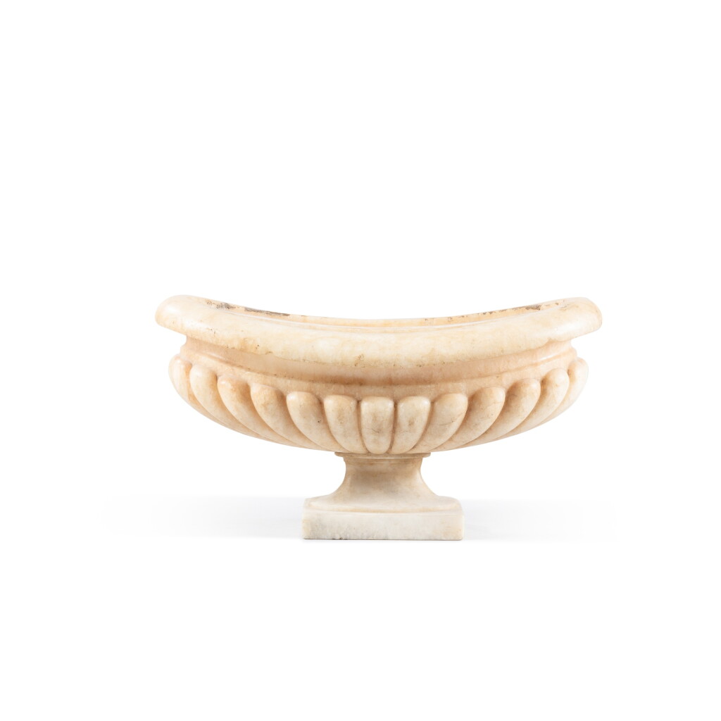View full screen - View 1 of Lot 169. An alabaster navette vase, 18th century.
