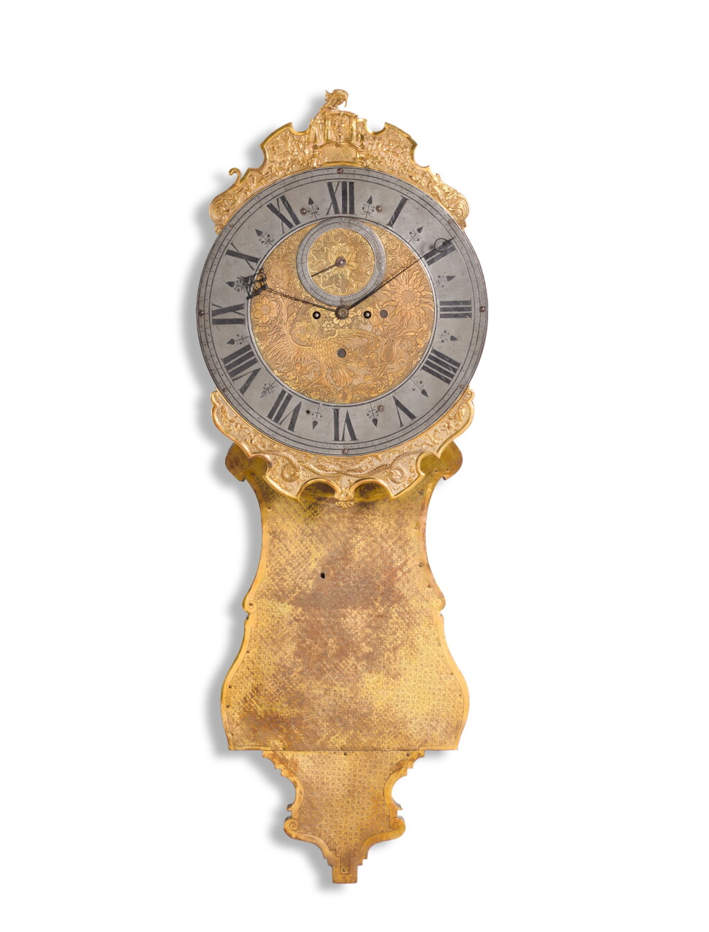 View full screen - View 1 of Lot 84. An ornate brass chinoiserie wall clock, probably Augsburg, circa 1720 and later.