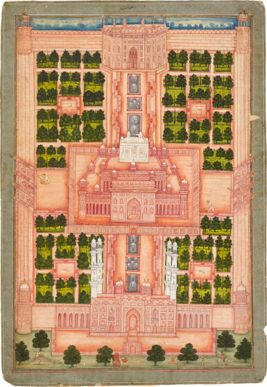 View full screen - View 1 of Lot 55. Emperor Akbar’s tomb at Sikandra, North India, probably Agra or Rajasthan, 1760-1800.