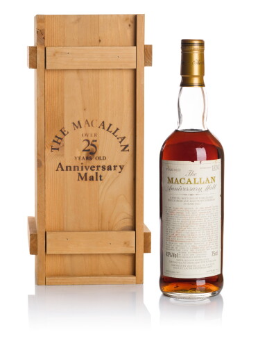 View full screen - View 1 of Lot 44. THE MACALLAN 25 YEAR OLD ANNIVERSARY MALT 43.0 ABV 1967 .