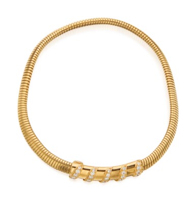 View full screen - View 1 of Lot 8. GOLD AND DIAMOND NECKLACE, VAN CLEEF & ARPELS.