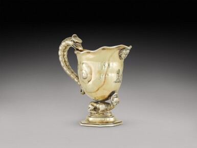 View full screen - View 1 of Lot 110. A George II silver-gilt cream jug, David Willaume, London, circa 1730.