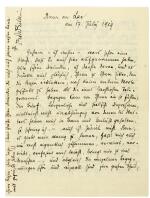 R. M. Rilke, Autograph letter signed, to Albertina Cassani, 17 July 1919
