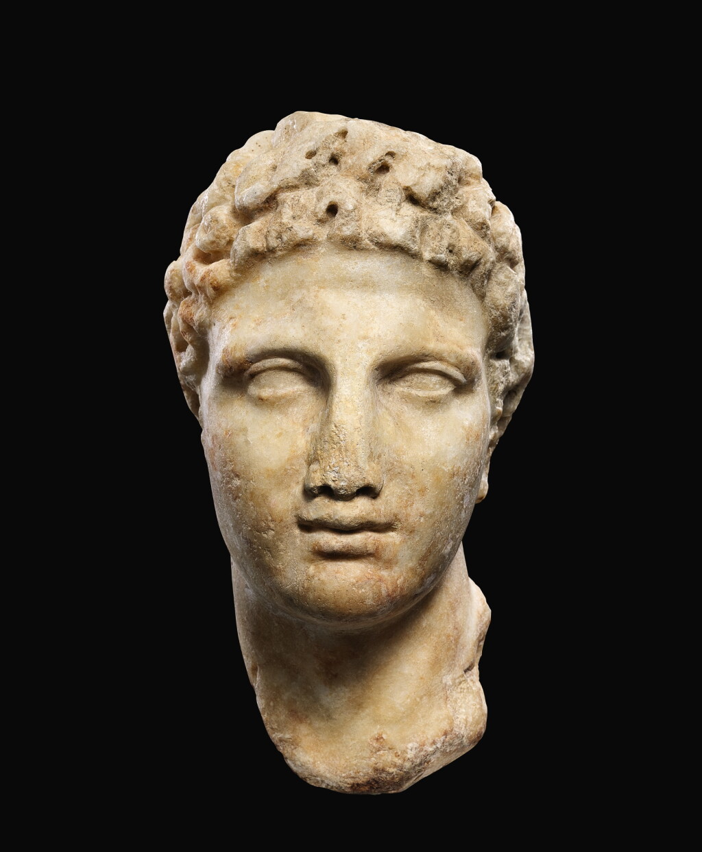 View full screen - View 1 of Lot 20. A GREEK MARBLE HEAD OF A YOUTH, CIRCA MID 4TH CENTURY B.C..
