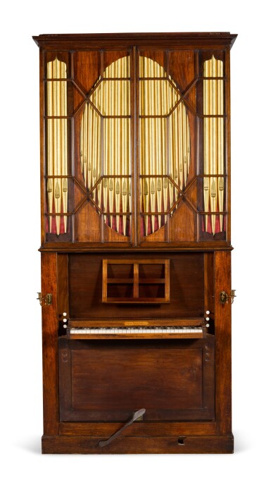 View full screen - View 1 of Lot 167. A George III mahogany chamber organ by Hugh Russell, 1780.