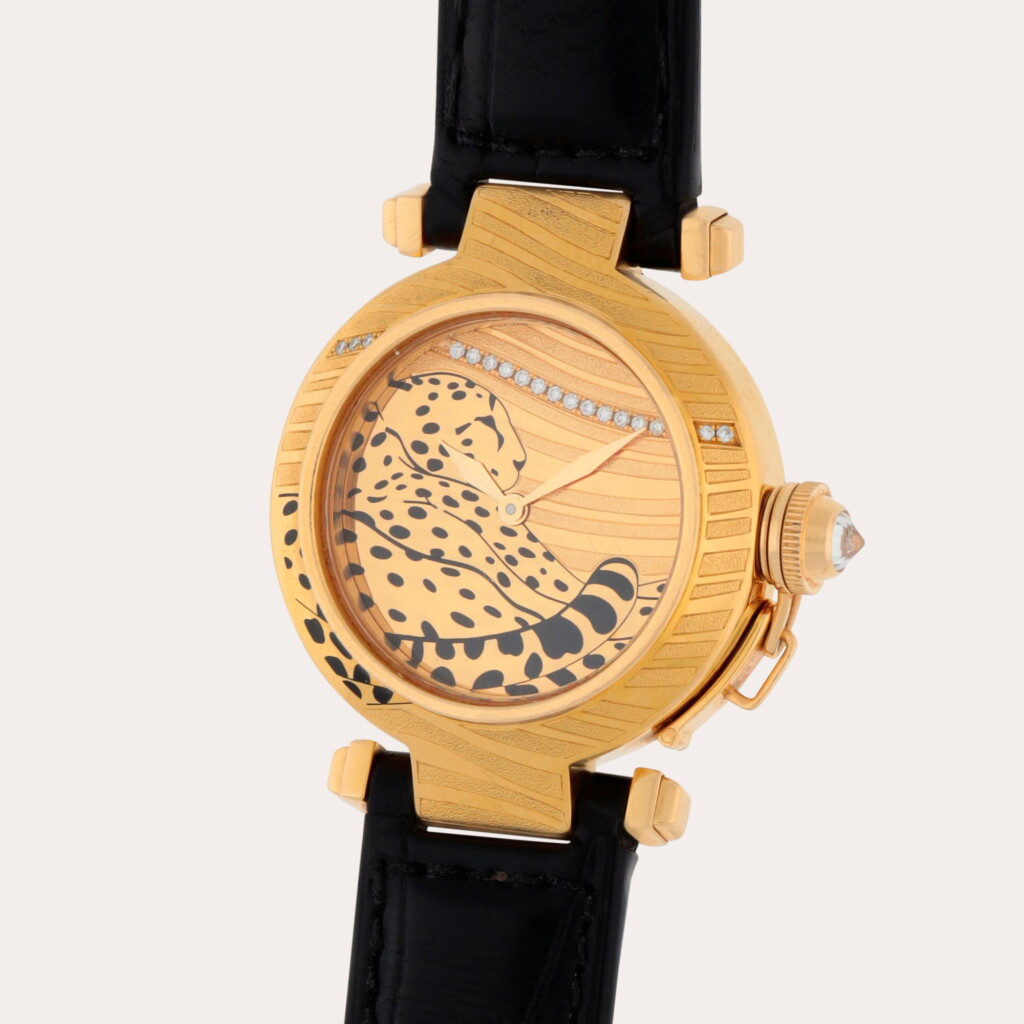 View full screen - View 1 of Lot 42. Pasha 'Panthere', Reference 2811 | A limited edition yellow gold and diamond-set wristwatch | Circa 2000.