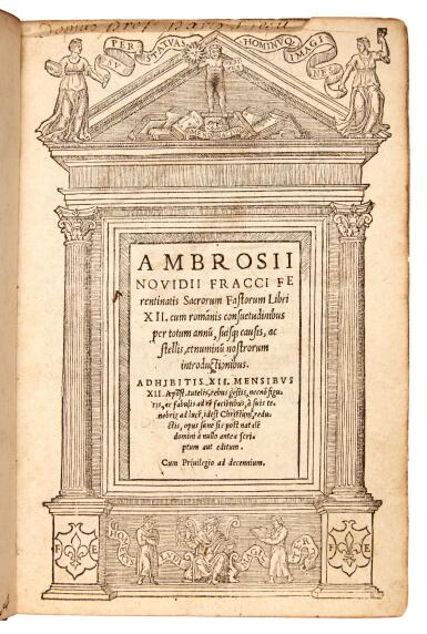 View full screen - View 1 of Lot 130. Fracco, Sacrorum fastorum libri XII, Rome, 1547, Roman brown morocco, Lorraine family arms.