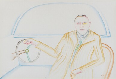 View full screen - View 1 of Lot 23. Man in his Car.