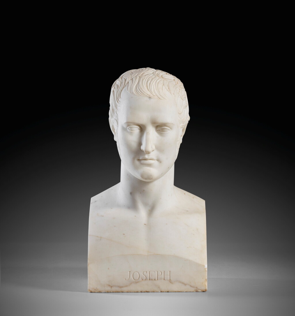 View full screen - View 1 of Lot 35. Attributed to Lorenzo Bartolini (1777-1850), circa 1808, Joseph Bonaparte, King of Spain (1768-1844) |Attribué à Lorenzo Bartolini (1777-1850), vers 1808 Joseph Bonaparte, Roi d'Espagne (1768-1844).