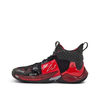 View full screen - View 1 of Lot 15. Russell Westbrook Oklahoma City Thunder 2018-2019 Game Worn and Signed Sneakers | Triple Double.