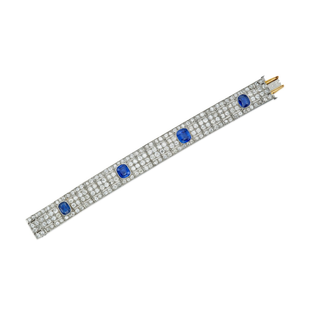 View full screen - View 1 of Lot 16. Sapphire and Diamond Bracelet, France.