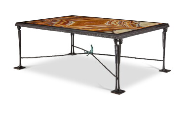 View full screen - View 1 of Lot 28. A Patinated Bronze and Alabaster Low Table, Designed by Juan Pablo Molyneux and Horacio Cordero, 20th Century.