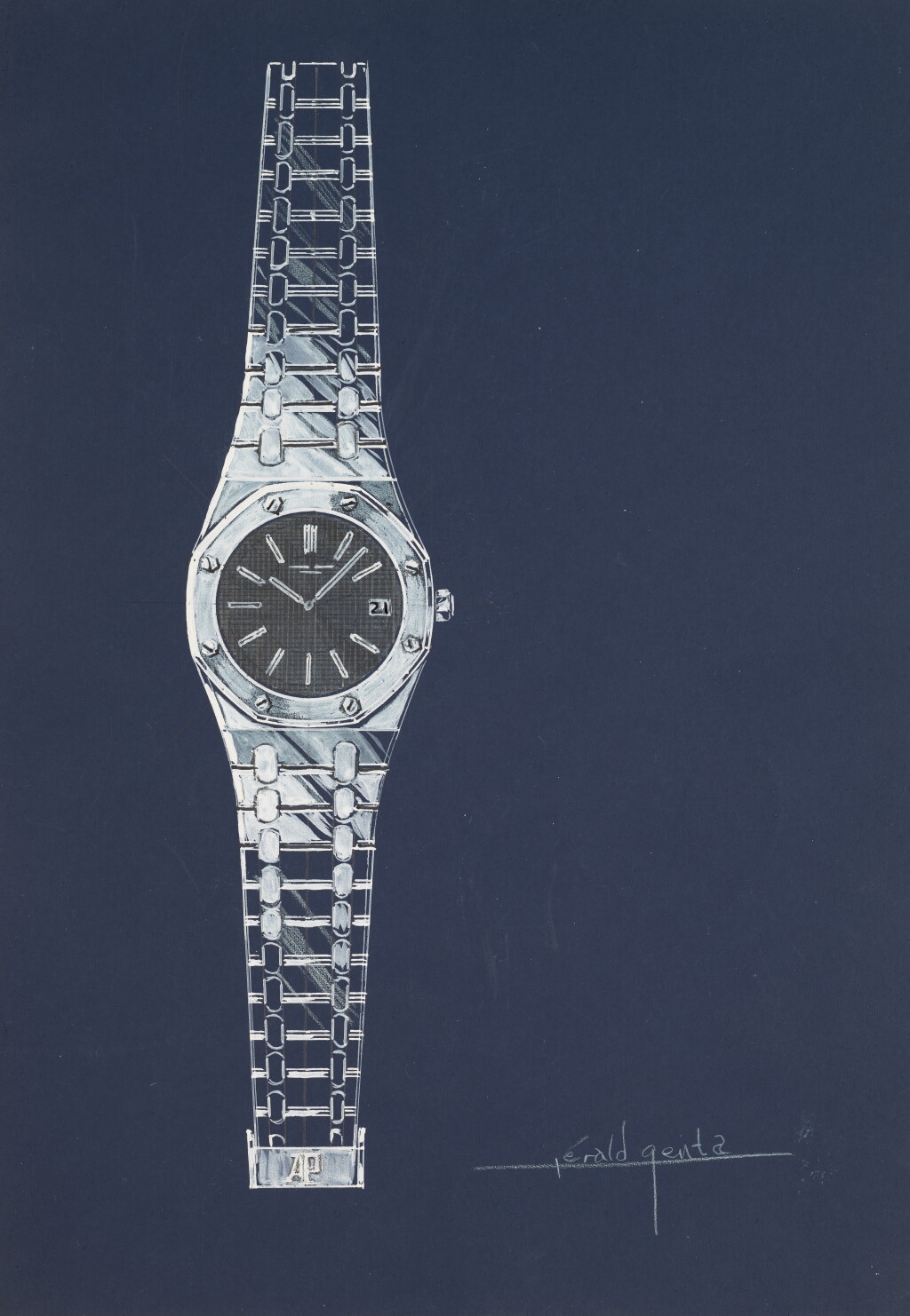 View full screen - View 1 of Lot 1. Original prototype design of the Audemars Piguet Royal Oak with accompanying NFT Circa 1972.