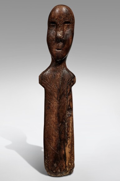 View full screen - View 1 of Lot 709. Large Anthropomorphic Figure, Okvik or Old Bering Sea I, circa 100 - 400 AD.