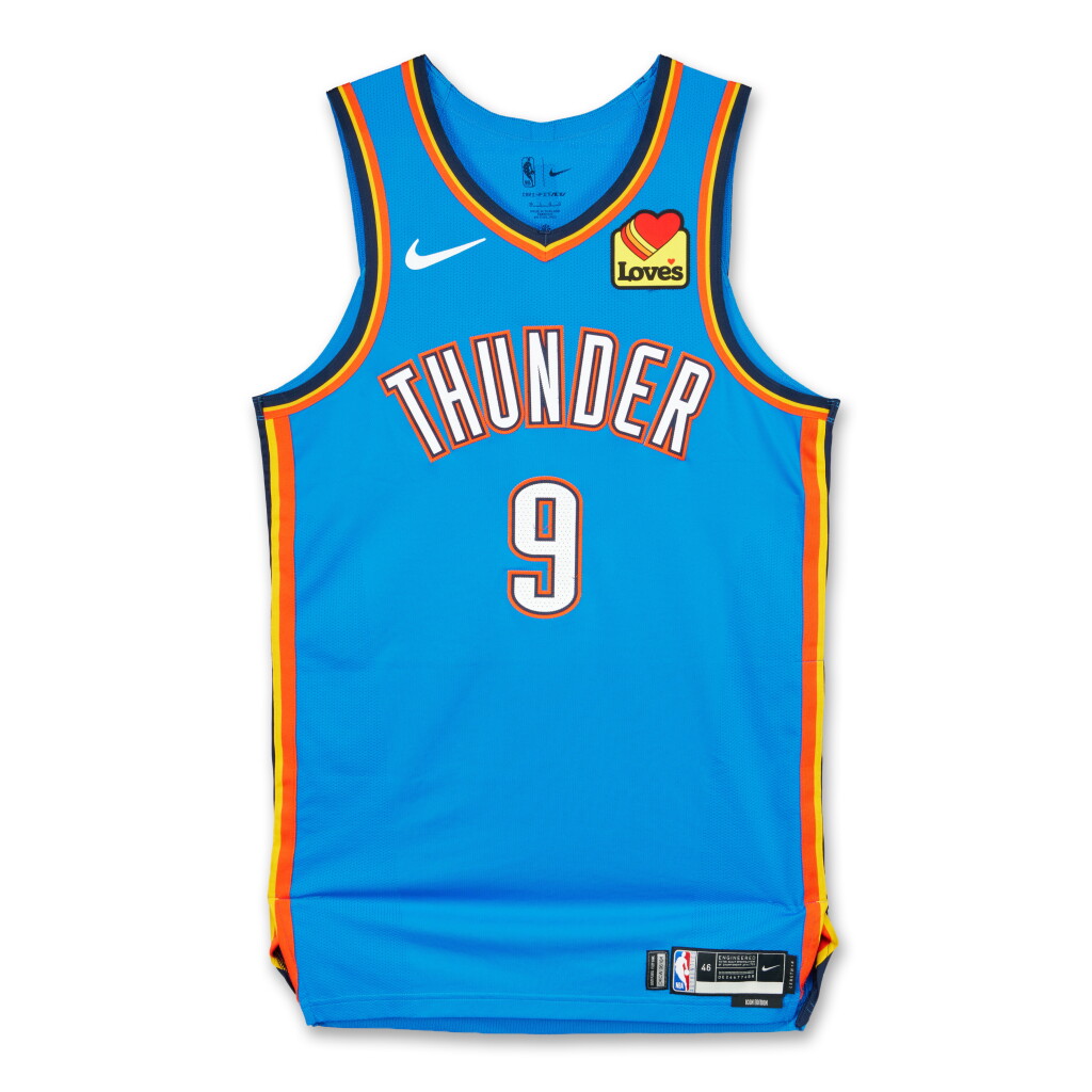 View full screen - View 1 of Lot 8. Alex Caruso Oklahoma City Thunder 2026 NBA Playoffs Western Conference Round 1 Game Worn Icon Edition Jersey | Game 1 .