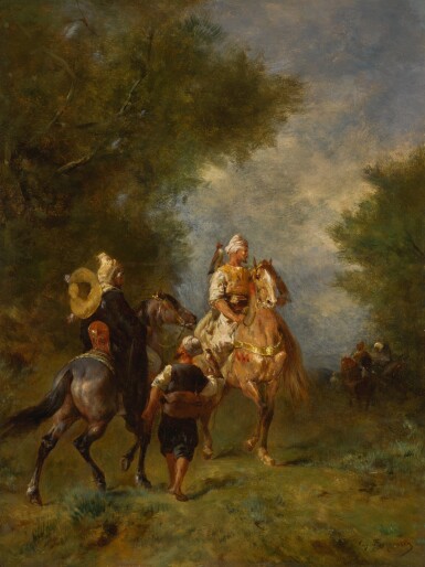 View full screen - View 1 of Lot 109. EUGÈNE FROMENTIN | A HAWKING PARTY.