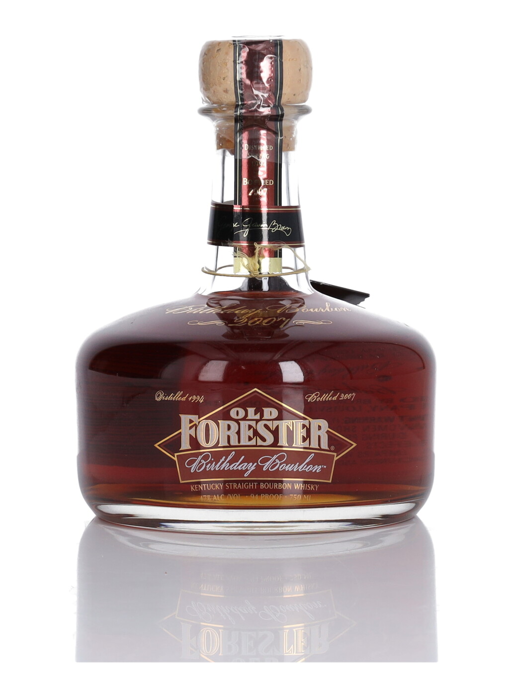 View full screen - View 1 of Lot 226. Old Forester 12 Year Old Birthday Bourbon 2007 Release 94 Proof 1994 (1 Bottle 75cl).