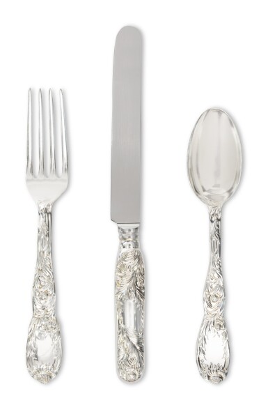 View full screen - View 1 of Lot 299. An American Silver Extensive Chrysanthemum Pattern Flatware Service, Tiffany & Co., New York, Modern.
