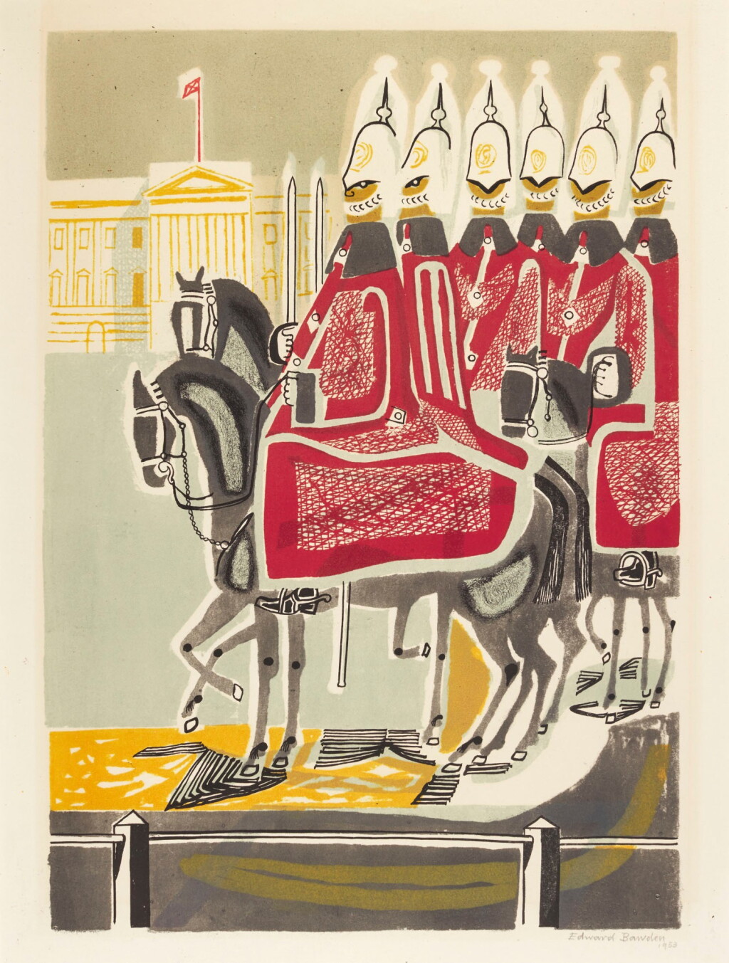 View full screen - View 1 of Lot 114. EDWARD BAWDEN, R.A. | LIFE GUARDS.
